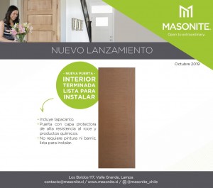 Masonite Innovación: Nueva puerta terminada Serie Alma